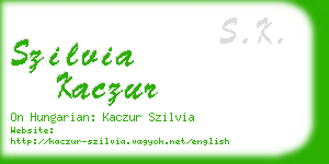 szilvia kaczur business card